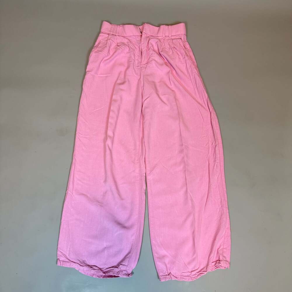 Zara Women’s Pink Wide Leg Balloon Pants Size XS High Rise Lightweight
